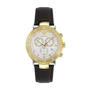 Urban Mystique Chronograaf Leren Horloge Versace , Yellow , Heren