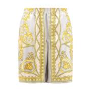 Zijden Gouden Shorts Elastische Taille Italië Versace , Multicolor , H...