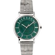 Essential Groen Roestvrij Stalen Horloge Versace , Gray , Heren