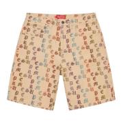 Gradient Jacquard Denim Shorts Supreme , Beige , Heren