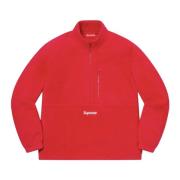 Rode Polartec Half Zip Pullover Beperkte Oplage Supreme , Red , Heren