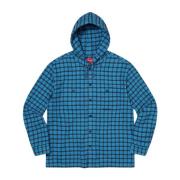 Blauw Geruit Hoodie Shirt Beperkte Oplage Supreme , Blue , Heren