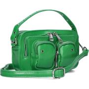 Groene Leren Schoudertas Helena Wrinkle Núnoo , Green , Dames