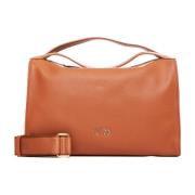 Bruine Leren Tas V73 , Brown , Dames