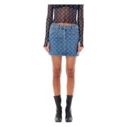 Maan Denim Mini Rok Lichtblauw Marine Serre , Blue , Dames