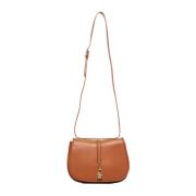 Bruine Leren Tas V73 , Brown , Dames