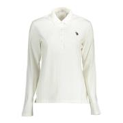 Geborduurd Polo Shirt met Lange Mouwen U.s. Polo Assn. , White , Dames