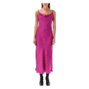 Moon Flou Slip Jurk Paars Marine Serre , Purple , Dames