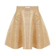 Gouden Flared Rok met Zakken Nina Ricci , Yellow , Dames