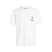 Organisch Katoen Grafisch Print T-Shirt Tommy Jeans , White , Heren