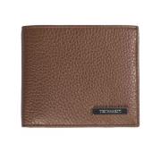 Luxe Leren Heren Portemonnee Bruin Trussardi , Brown , Heren