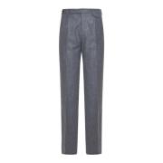 Grijze Wollen Broek met Klep Zak Brunello Cucinelli , Gray , Heren