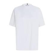 Licht Katoen Interlock Crew Neck T-Shirt Tommy Hilfiger , White , Dame...