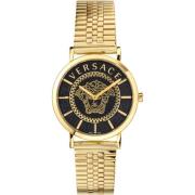 V-Essential Goud Roestvrij Stalen Horloge Versace , Yellow , Dames