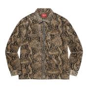 Slangenprint Corduroy Rits Shirt Supreme , Multicolor , Heren