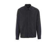 Blauwe Nylon Rits Shirt Boxy Fit Dries Van Noten , Blue , Heren