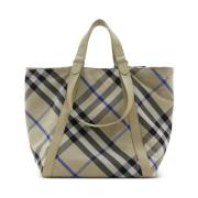 Grijze geruite canvastas Burberry , Multicolor , Dames