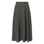 Grijze Rok met V Gouden Detail Valentino Garavani , Gray , Dames