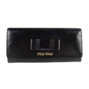 Pre-owned Leather wallets Miu Miu Pre-owned , Black , Dames