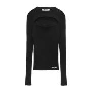 Zwarte T-shirts en Polos Msgm , Black , Dames