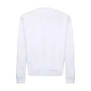 Wit Logo Print Sweatshirt Dsquared2 , White , Heren