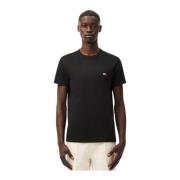 Geborduurd logo katoenen T-shirt - Zwart Lacoste , Black , Heren