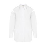 Witte Katoenen Overhemd met Uitsparingen Alexander McQueen , White , D...