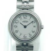 Pre-owned Stainless Steel watches Hermès Vintage , White , Dames