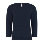 Gestructureerde A-lijn Jumper Bluser Marine Skovhuus , Blue , Dames