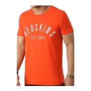 Stretch Katoen Logo T-Shirt - Relief Redskins , Orange , Heren