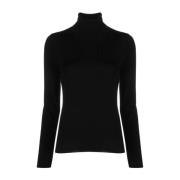 Zwart Gebreide Top Zanone , Black , Dames