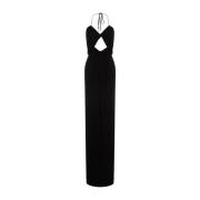 Elegante Noir Jurk Saint Laurent , Black , Dames