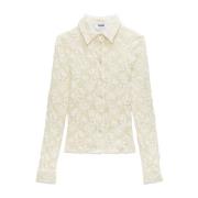 Beige Shirt voor Mannen Msgm , Beige , Dames