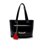 Rode Hart Shopper Tas Love Moschino , Black , Dames