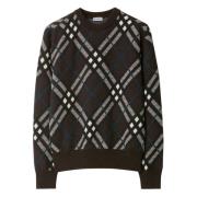 Check Crewneck Woltrui Bruin Burberry , Brown , Heren