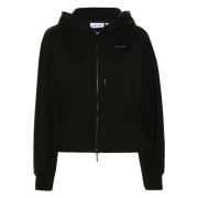 Zwarte Nano Logo Zip Hoodie Calvin Klein , Black , Dames