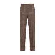 Geruite wollen broek Gucci , Brown , Dames