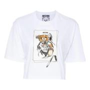 Bedrukte Crewneck T-shirts en Polos Moschino , White , Dames