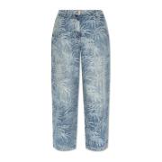 Wijde broekspijpen jeans Palm Angels , Blue , Dames