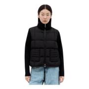 Gewatteerde Zip-Up Vest Moncler , Black , Dames