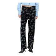 Orb Motif Distressed Jeans Vivienne Westwood , Black , Dames