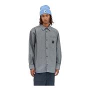 Gestreepte Herringbone Denim Overhemd Carhartt Wip , Gray , Heren