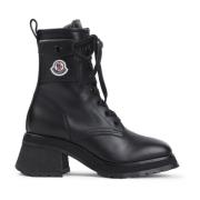 Zwarte Enkellaarsjes met Zak Moncler , Black , Dames