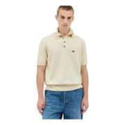 Katoen-Kasjmier Polo Shirt Vivienne Westwood , Beige , Heren