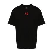 Zwart Logo Print Crew Neck T-shirt 44 Label Group , Black , Heren