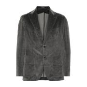 Antraciet Katoen Kasjmier Blazer Tagliatore , Gray , Heren