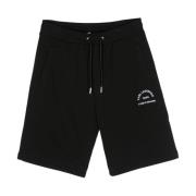 Zwarte Katoenen Shorts Geborduurd Logo Karl Lagerfeld , Black , Heren