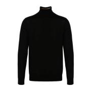 Zwarte Merinowol Coltrui Trui Paul Smith , Black , Heren