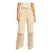 Openwerk katoenen broek Alma EN Pena , Beige , Dames