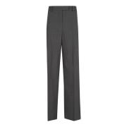 Mohair Canvas Broek met Voor Sluiting Valentino Garavani , Gray , Dame...